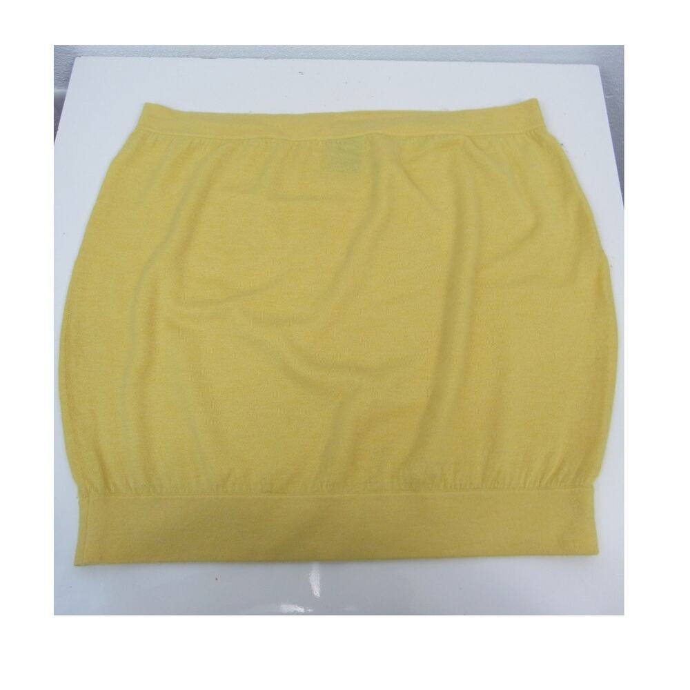 Theory Large Cashmere Yellow Tube Top Stretchy Strapless Crop Top Bandeau